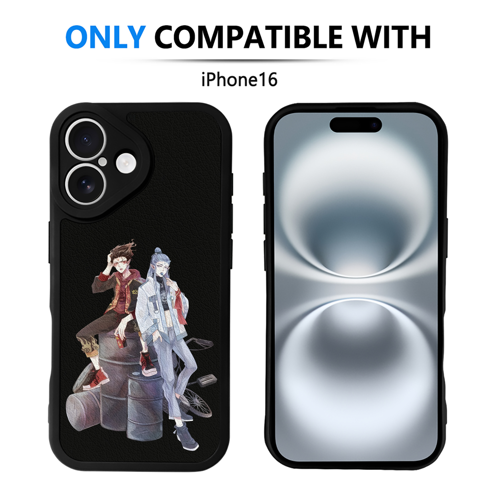 （画像用） Ne Zha 2 ナタ 魔童の大暴れ 【iPhone 16シリーズ対応】シリコンスマホケース（レザー調） 材質：シリコン